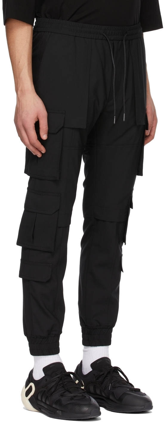 Juun.J Black String Multi Jogger Cargo 
