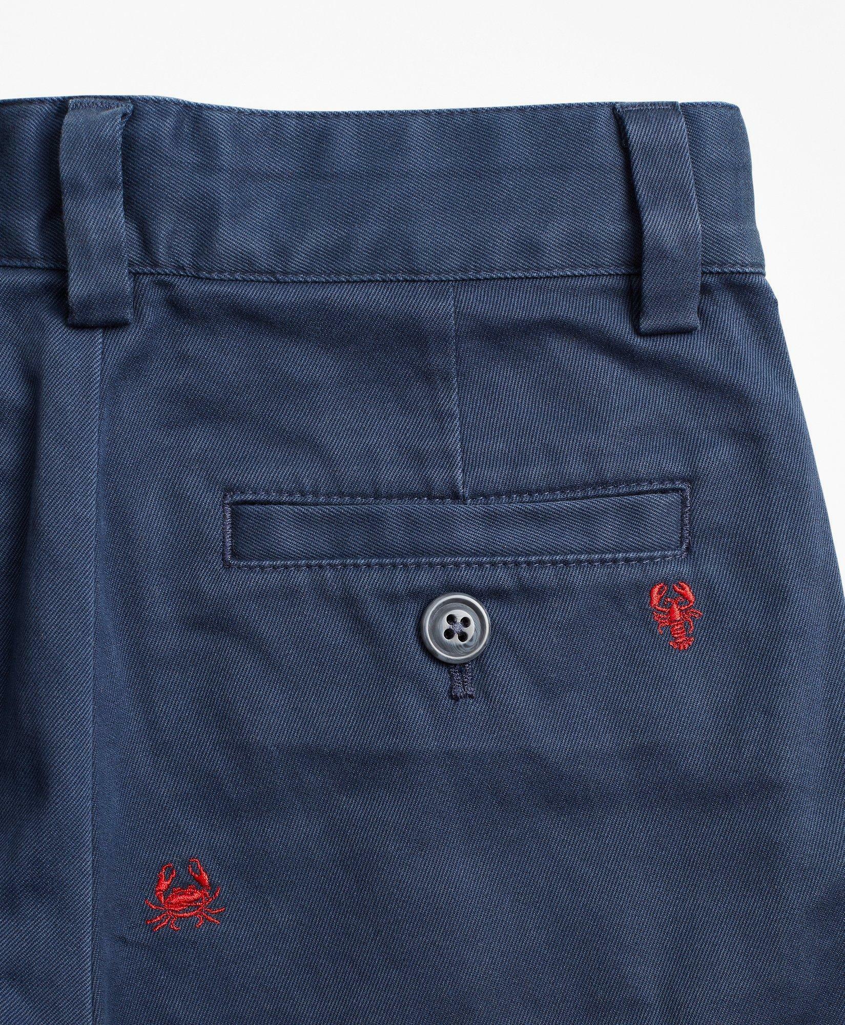 Brooks Brothers Boys Washed Cotton Embroidered Stretch Chinos | Navy