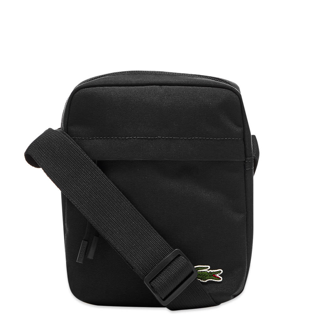 lacoste vertical camera bag black