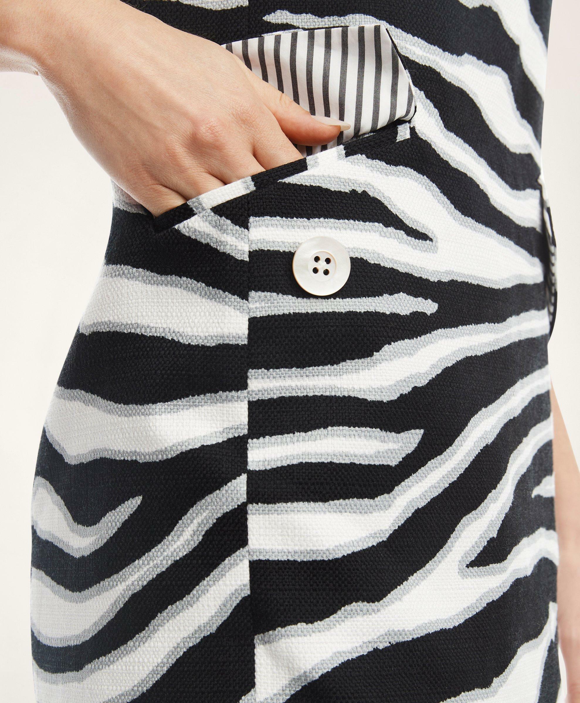 Brooks Brothers Women's Cotton Zebra Print Shift Dress | Black/White