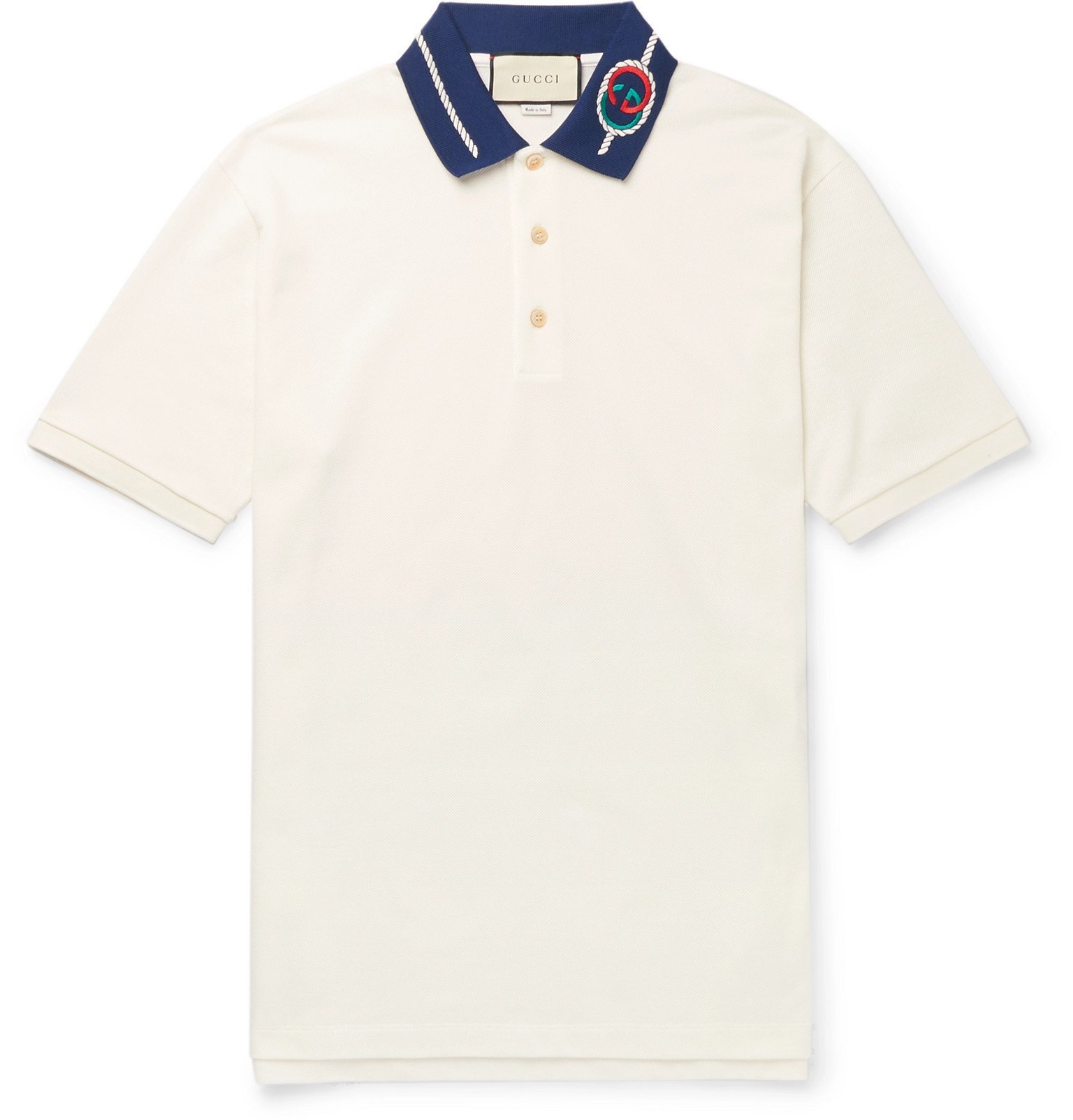 Måling Genveje af Gucci - Slim-Fit Logo-Embroidered Stretch-Cotton Piqué Polo Shirt -  Neutrals Gucci