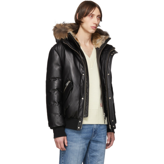 mackage leather bomber