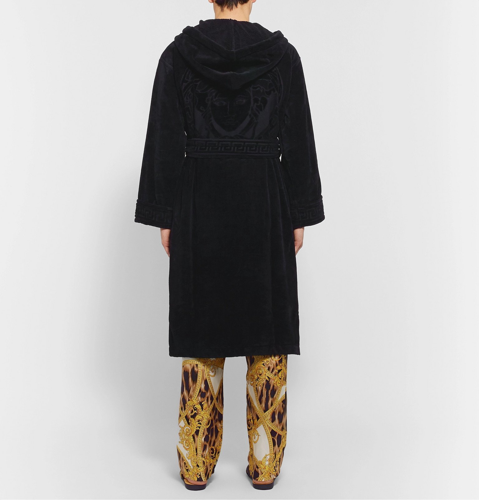hooded versace robe