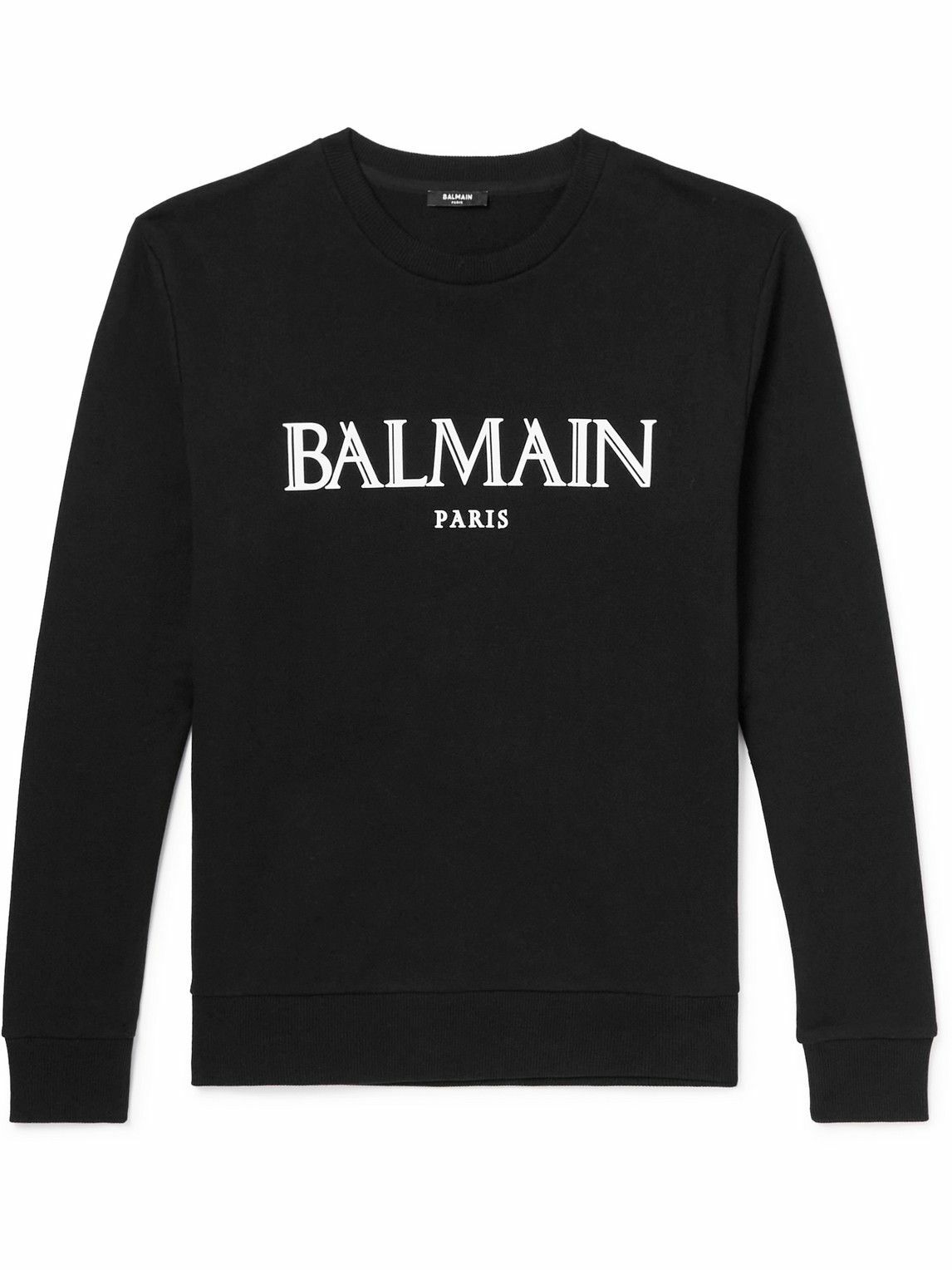 Balmain - Logo-Appliquéd Cotton-Jersey Sweatshirt - Black Balmain