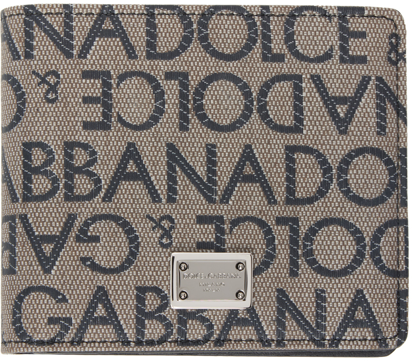 Dolce & Gabbana Brown & Black Jacquard Bifold Wallet Dolce & Gabbana