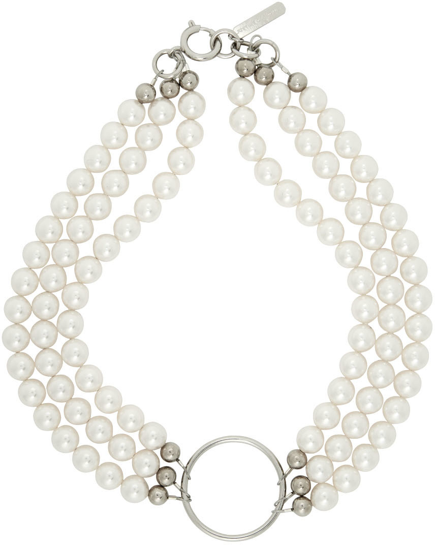 Justine Clenquet White Pearl Courtney Choker Necklace Justine Clenquet