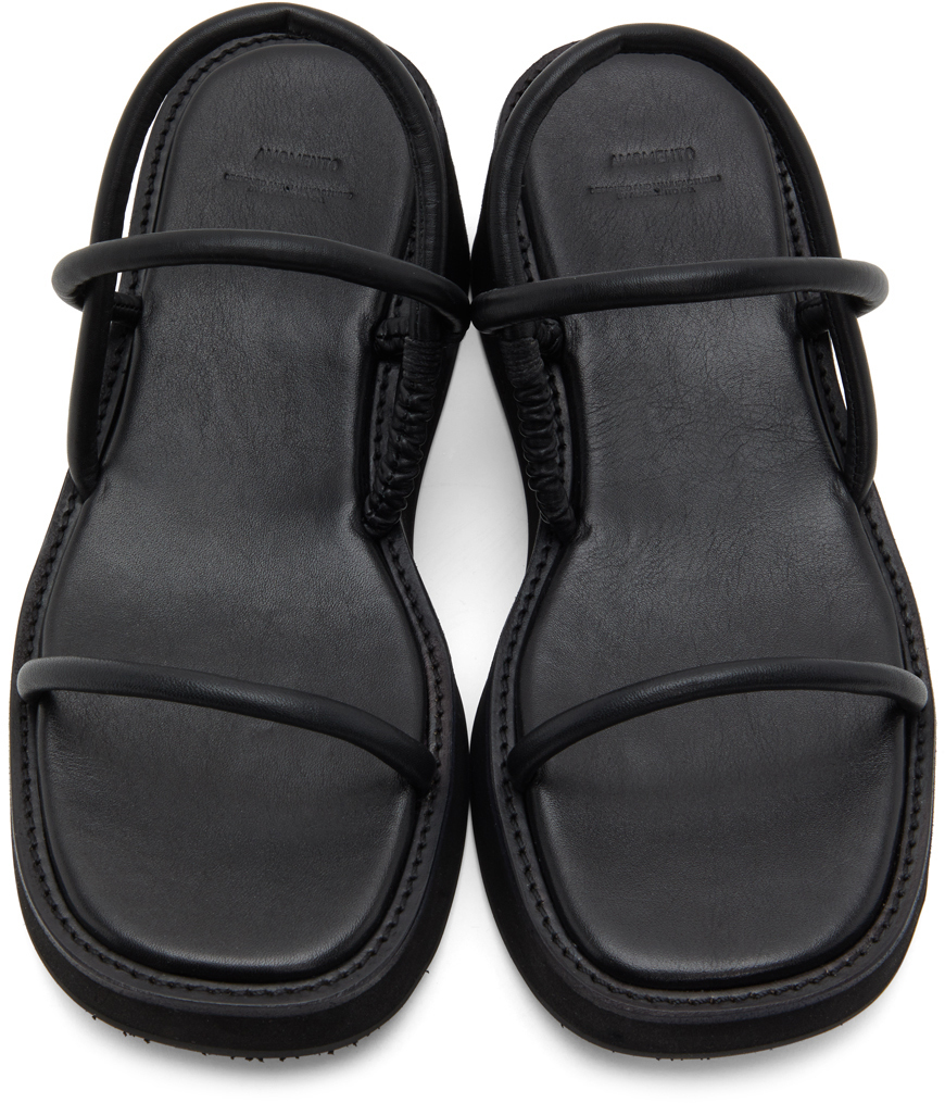 AMOMENTO Black String Sandals AMOMENTO