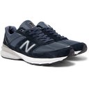 New Balance - M990V5 Suede and Mesh Sneakers - Blue