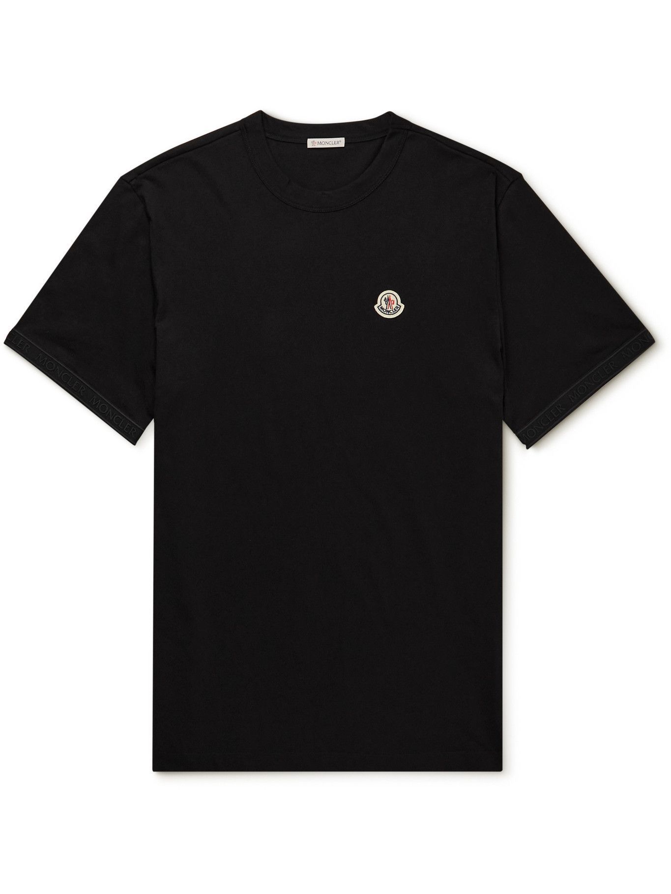 Moncler - Logo-Appliquéd Cotton-Jersey T-Shirt - Black Moncler