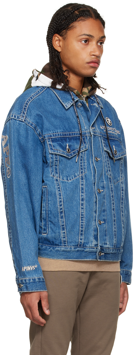 AAPE by A Bathing Ape Blue Oversized Denim Jacket AAPE by A Bathing Ape