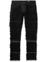 1017 ALYX 9SM - Blackmeans Embellished Distressed Stretch-Denim Jeans - Black