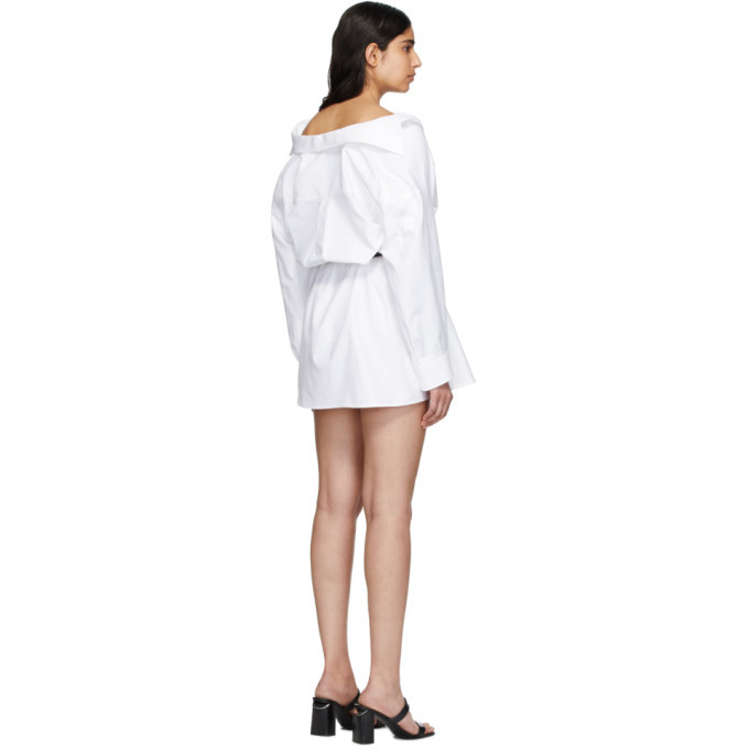 alexander wang white mini shirt dress