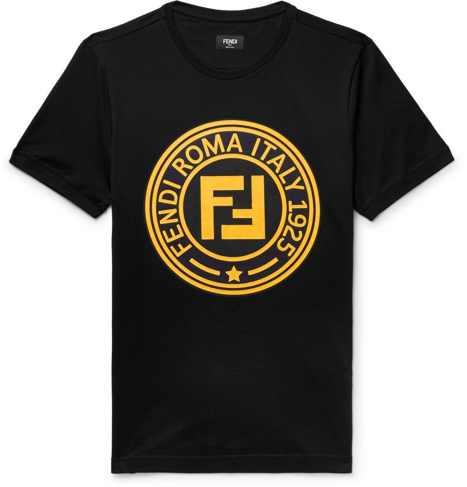 fendi logo print t shirt