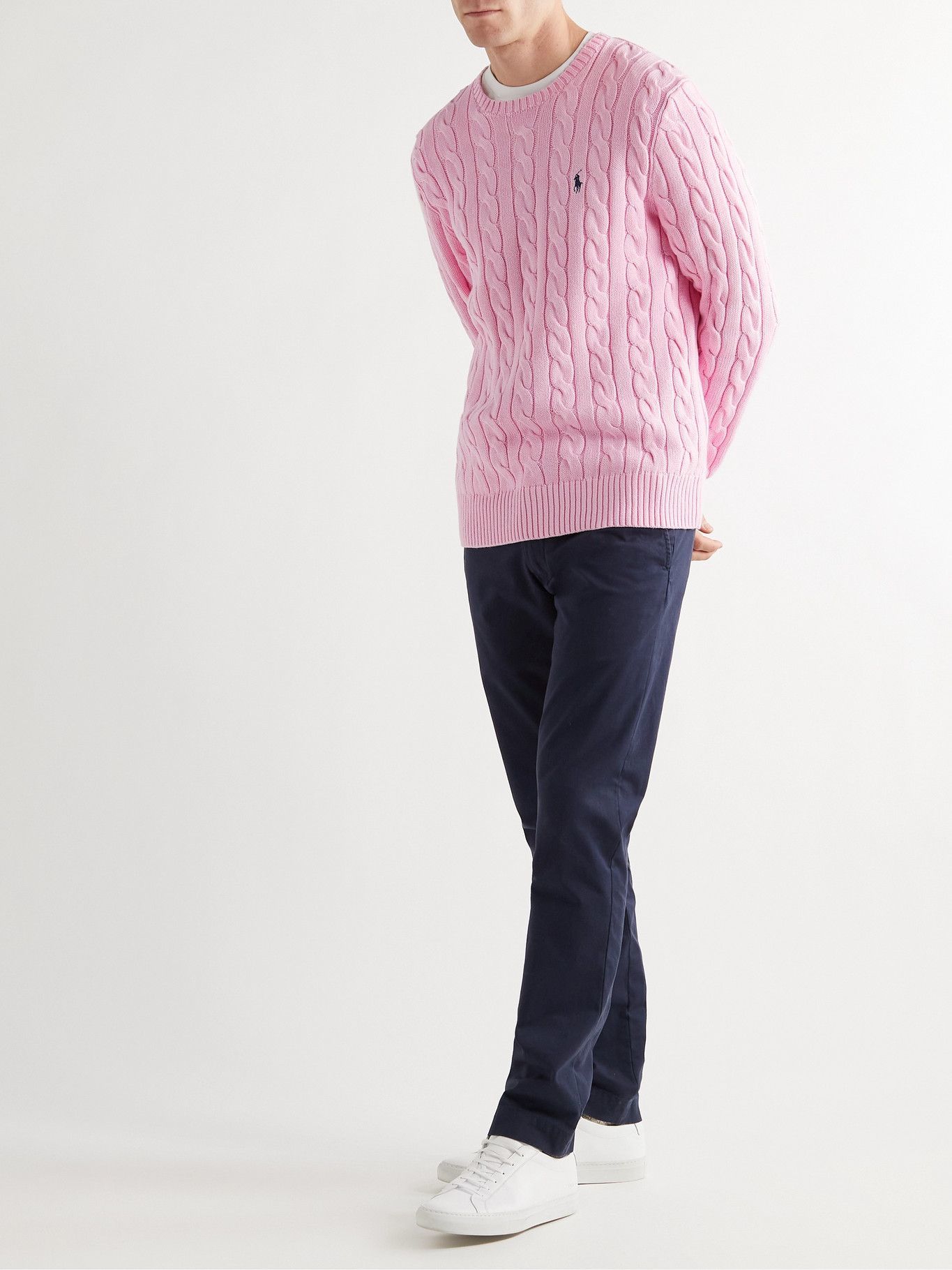POLO RALPH LAUREN - Cable-Knit Cotton Sweater - Pink Polo Ralph Lauren