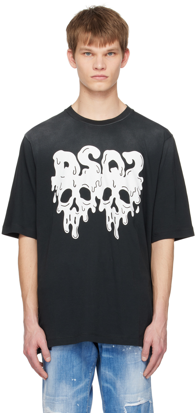 Dsquared2 Black After Midnight Goth Skater T-Shirt Dsquared2