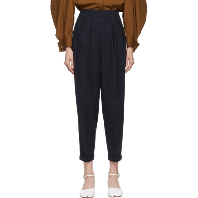 Enfold Navy Semi-Wide Trousers Enfold