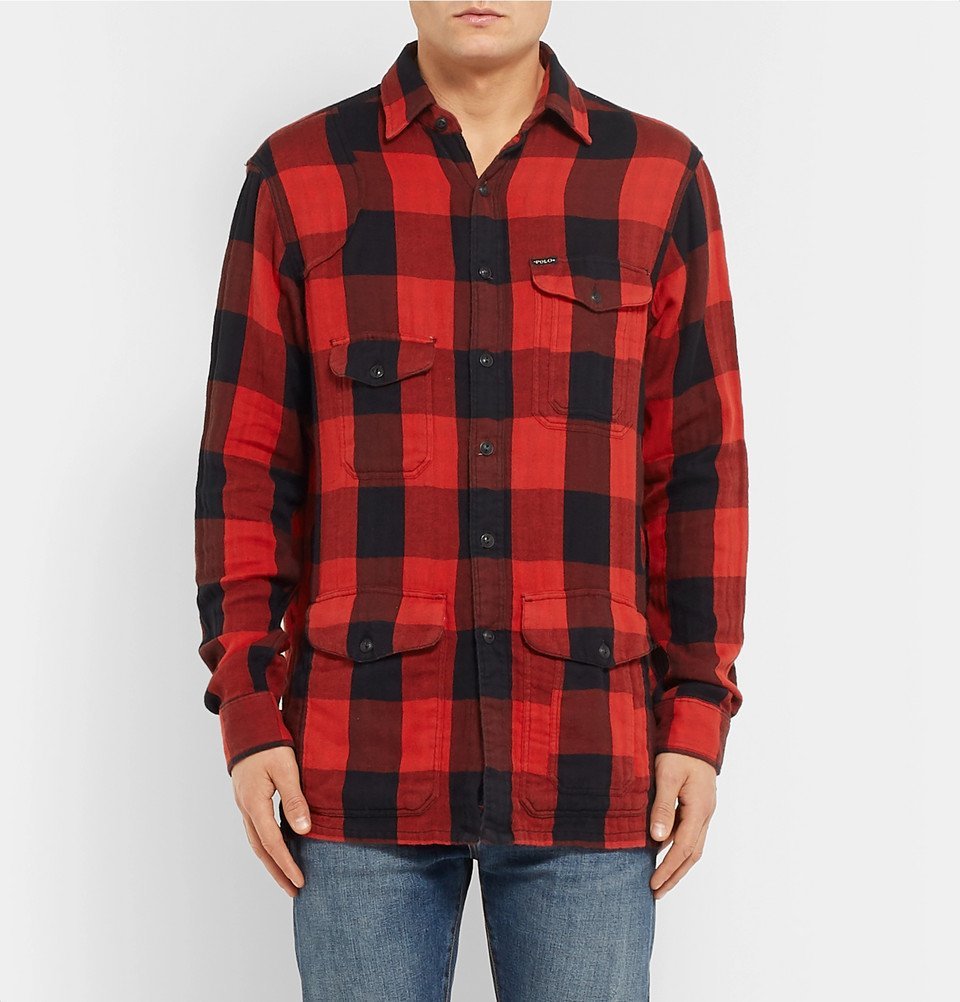 Polo Ralph Lauren - Buffalo-Checked Cotton-Flannel Overshirt - Red Polo  Ralph Lauren