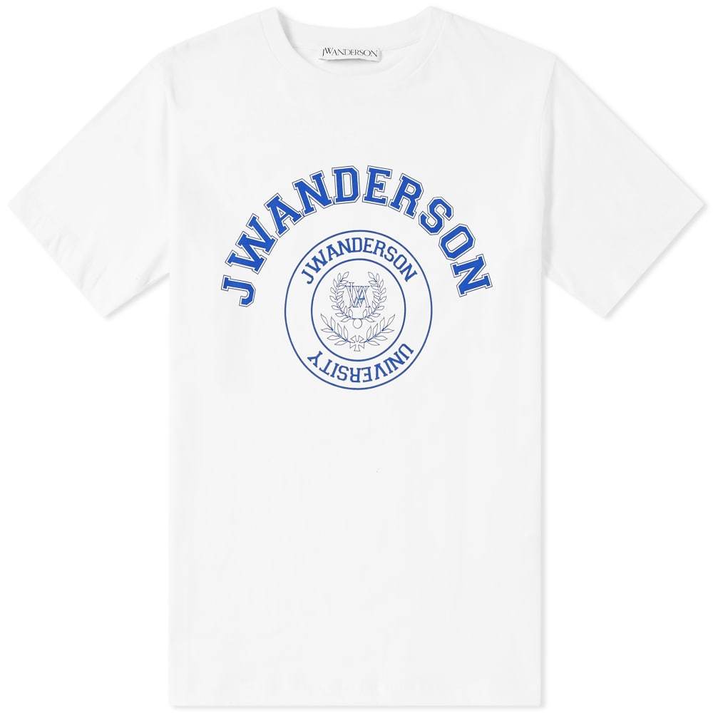 JW Anderson University Logo Print Tee White JW Anderson