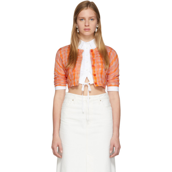 Altuzarra Orange Cropped Cardigan Altuzarra
