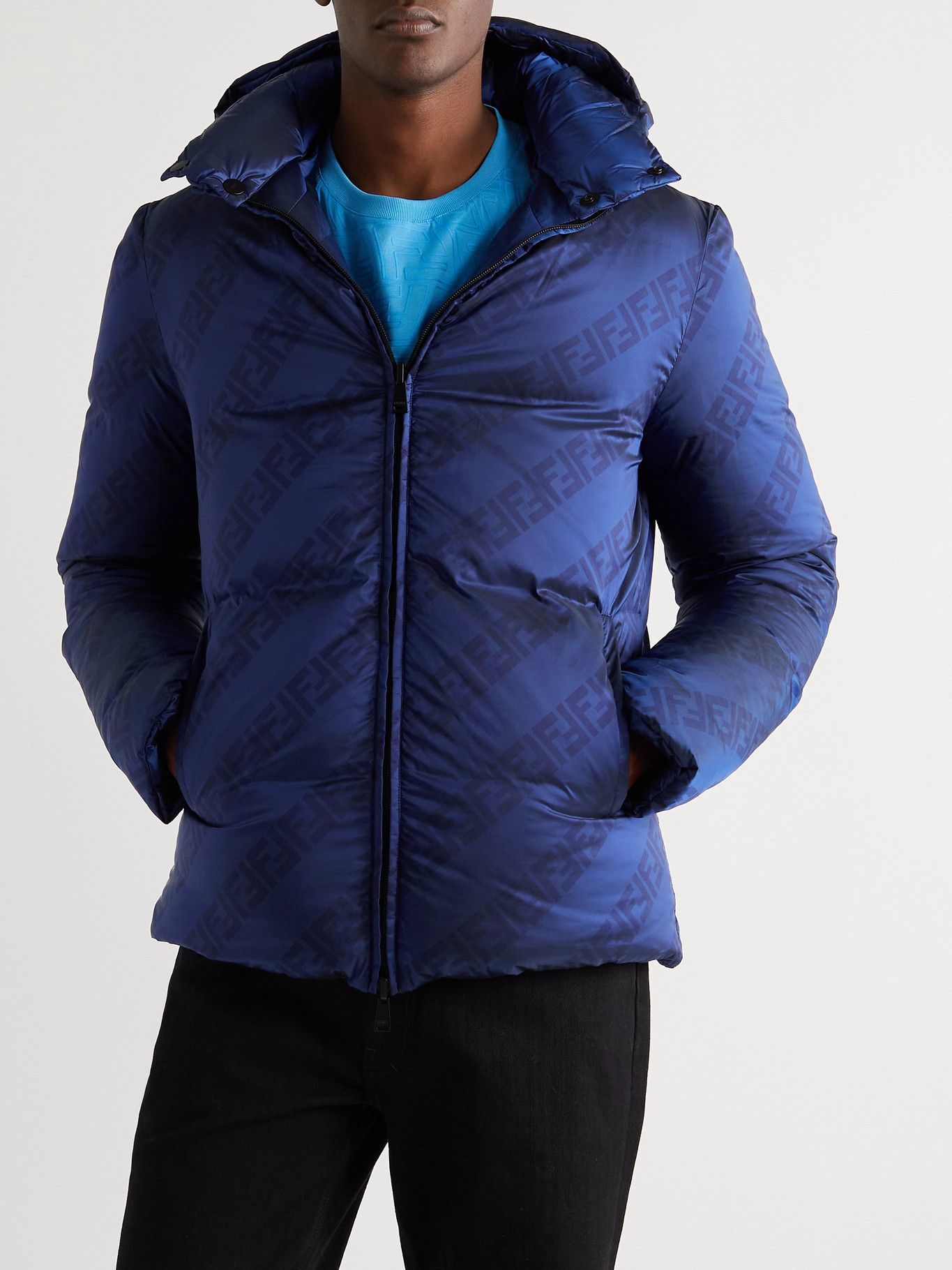 fendi puffer jacket blue