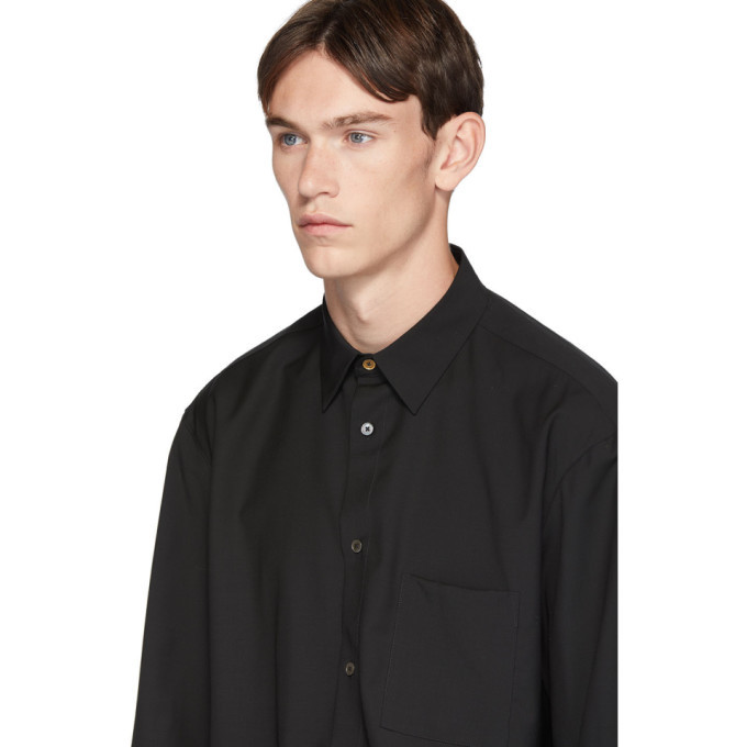 Paul Smith Black Wool Oversized Mayfair Shirt Paul Smith