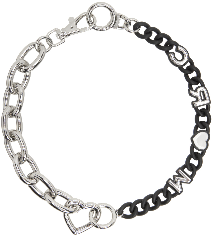 Marc Jacobs Silver & Black 'The Charmed Heart Chain' Necklace Marc Jacobs