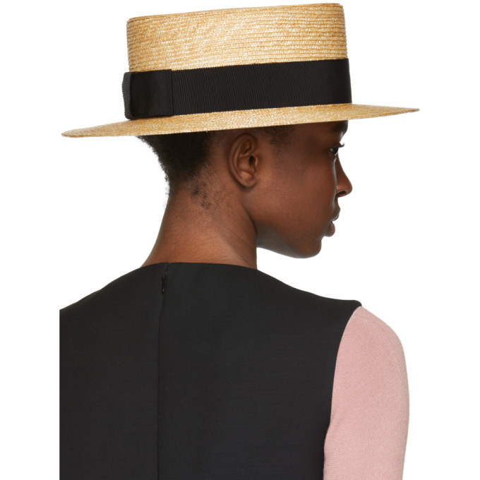 Prada Tan Straw Venetian Fedora Prada