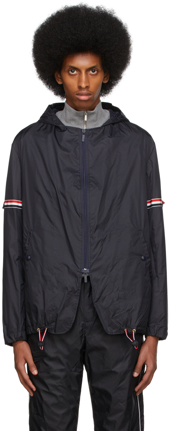 Thom Browne Navy Armband Hooded Jacket Thom Browne