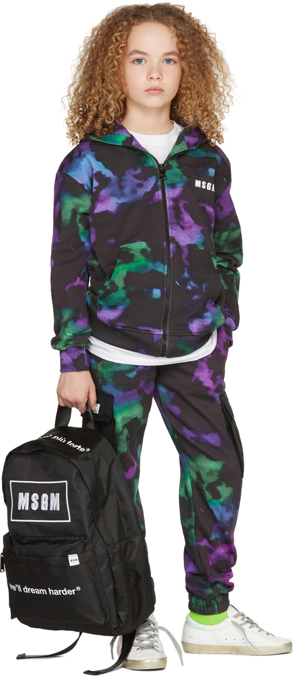 Black Queen Tie Dye Kid Wearable Blanket Hoodie DT02 main image 1