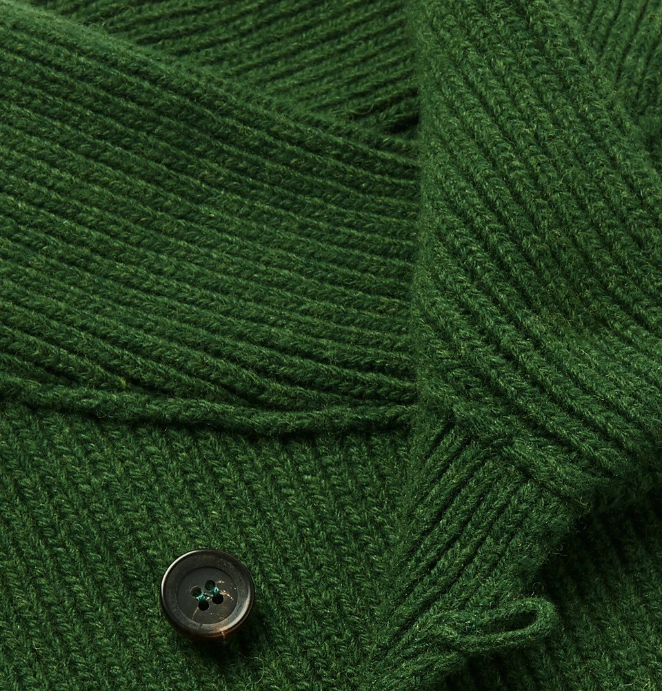 Oliver Spencer - Mercantile Shawl-Collar Wool Sweater - Men - Green