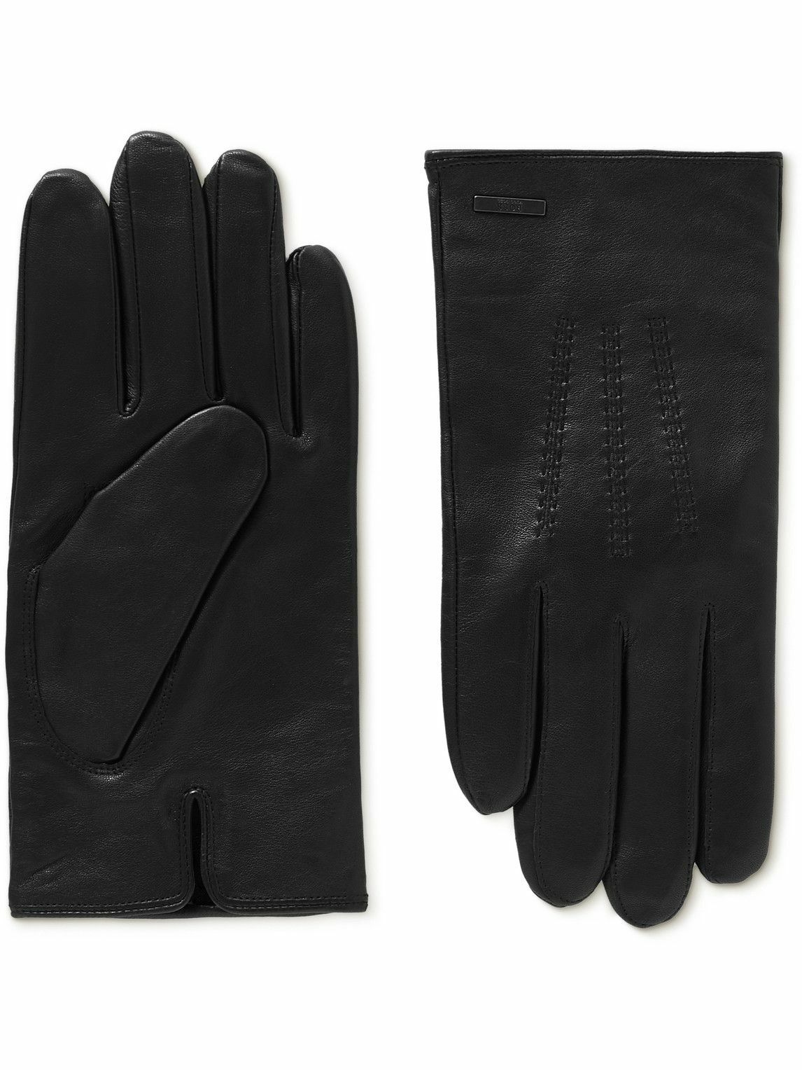 Photo: Hugo Boss - Leather Gloves - Black