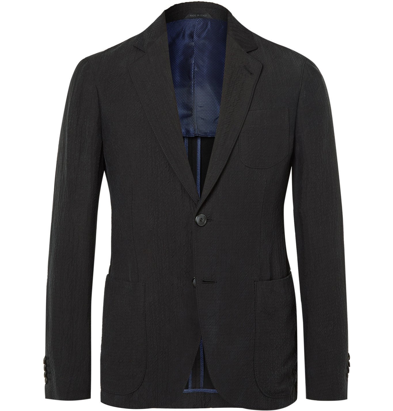 Giorgio Armani - Unstructured Matelassé Suit Jacket - Black Giorgio Armani