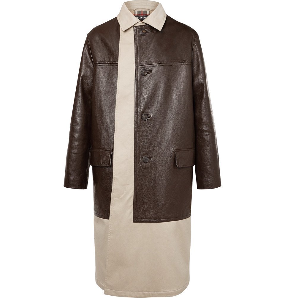 balenciaga leather coat