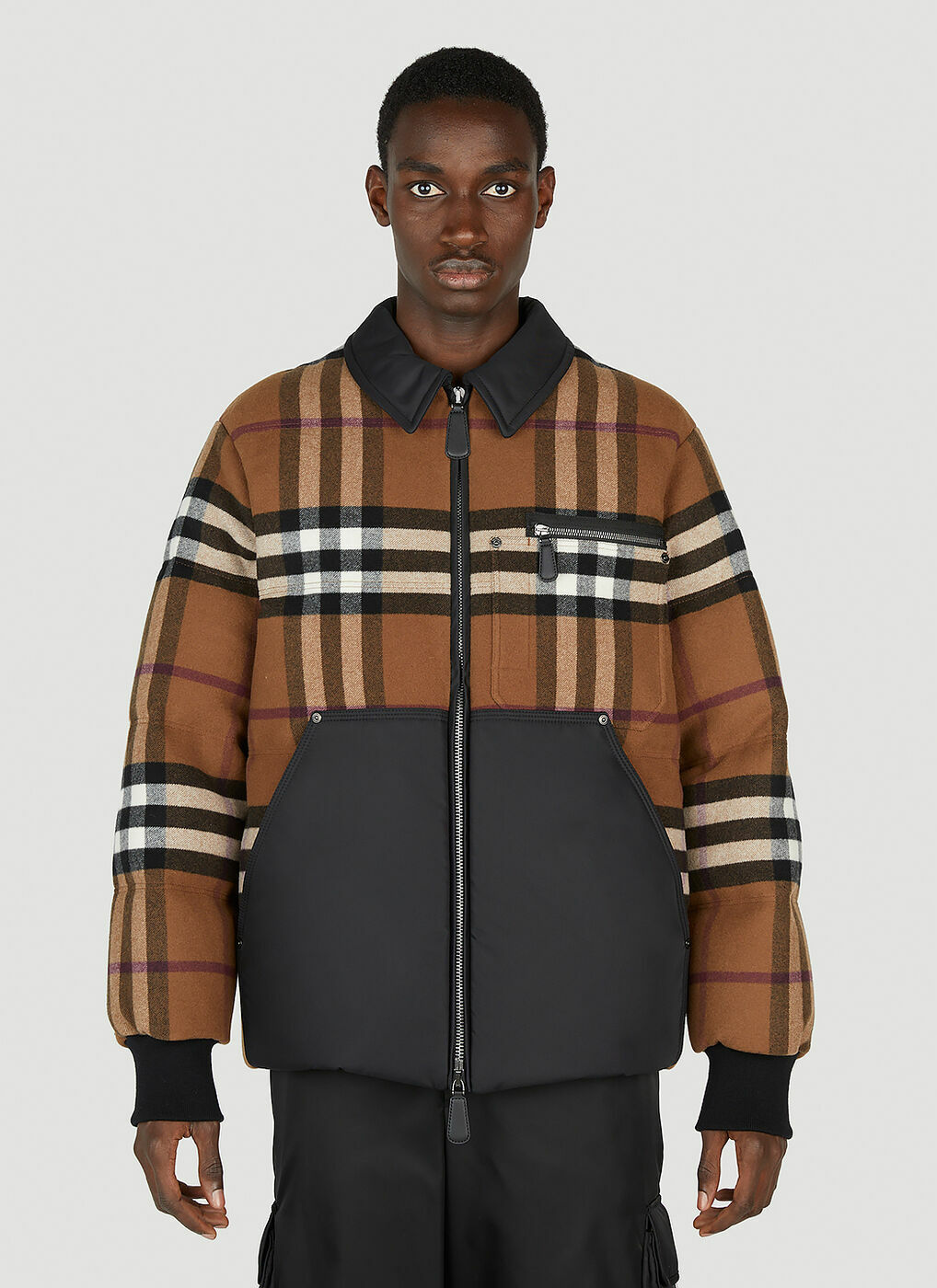 Compton Logo Print Jacket in Black Burberry