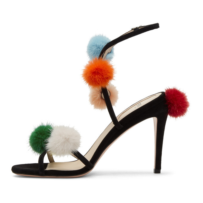 fendi pom pom sandals