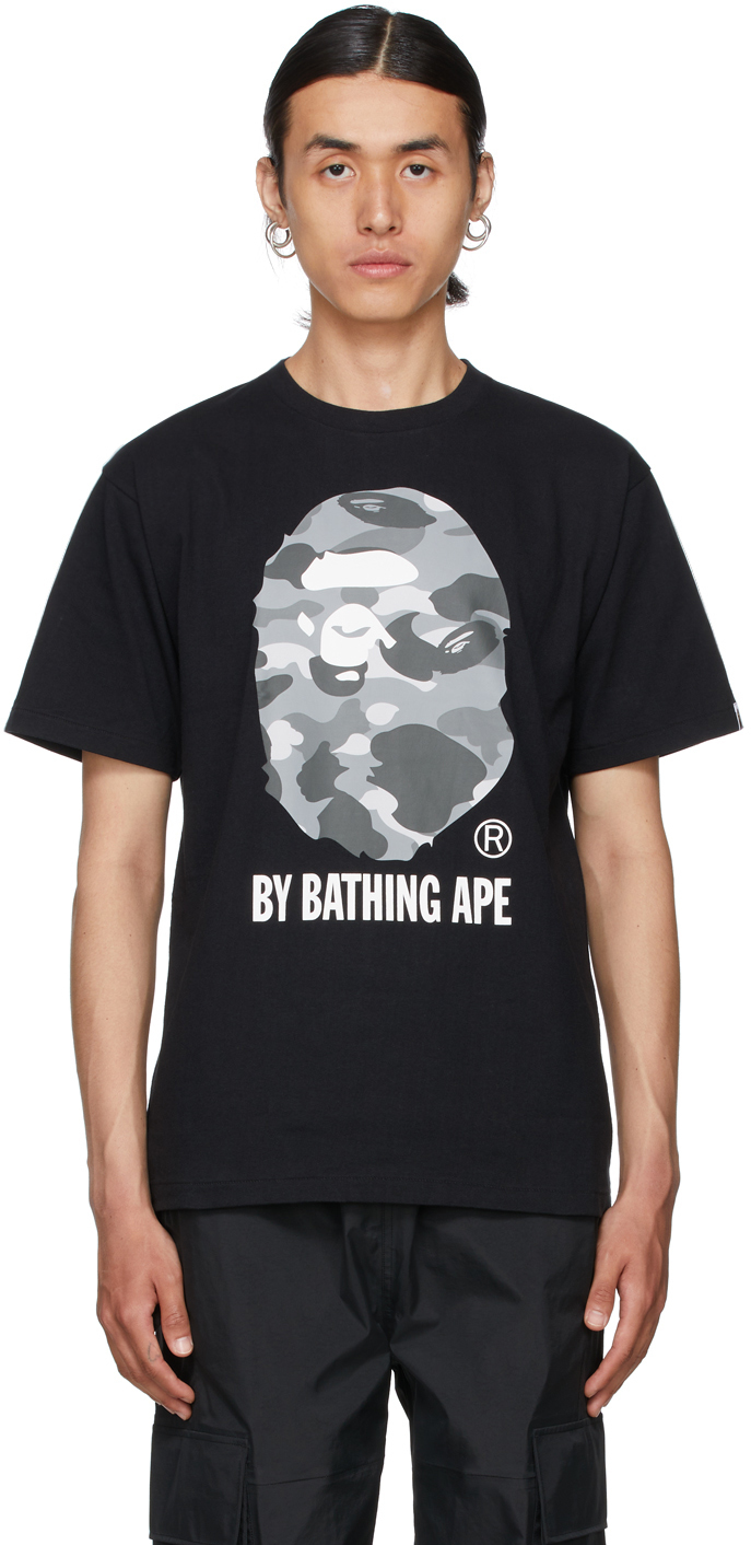 BAPE Black & Grey Color Camo 'By Bathing Ape' T-Shirt A Bathing Ape