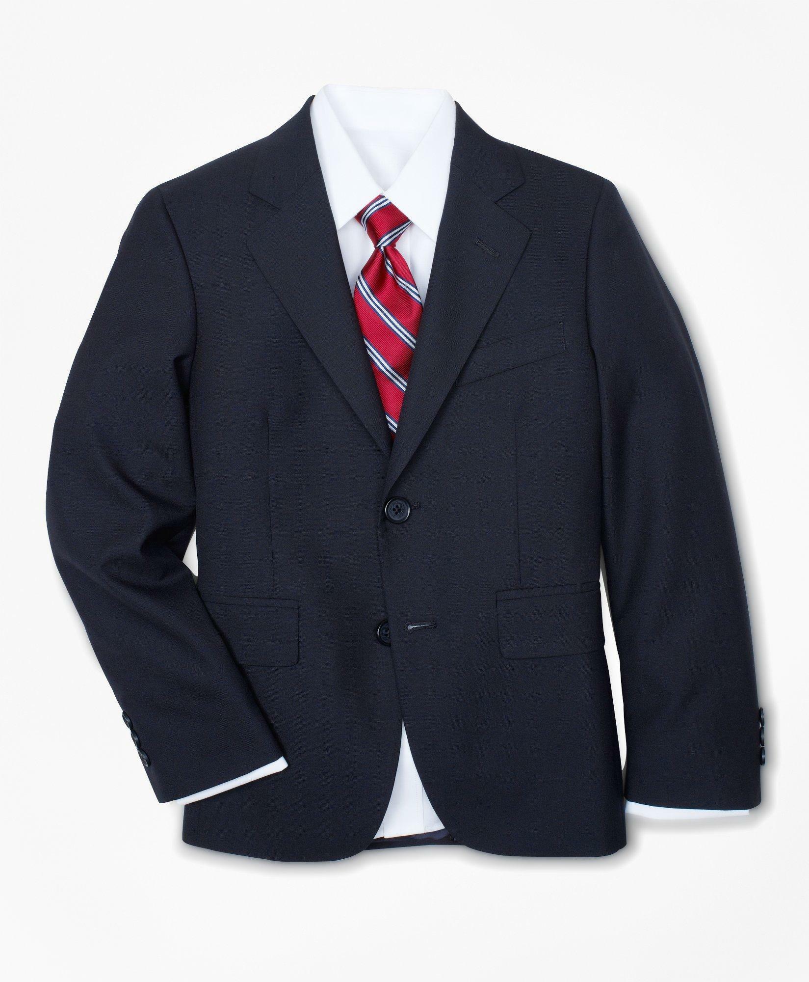 Brooks Brothers Boys Junior Two-Button Wool Suit Jacket | Navy