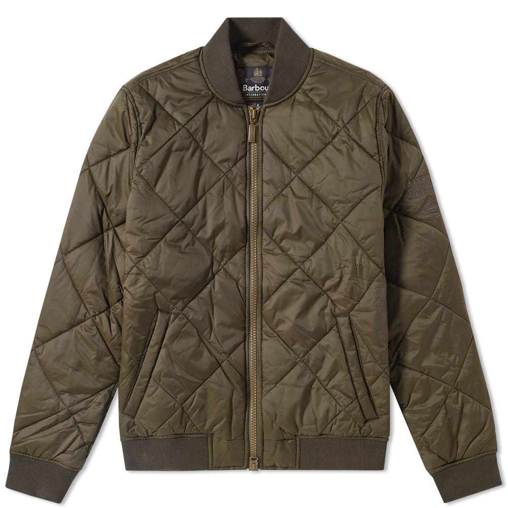barbour quilted bomber