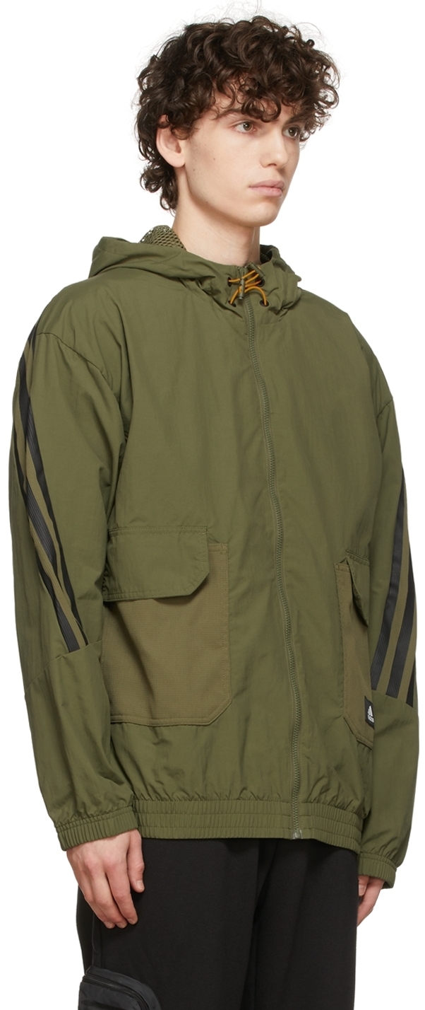 adidas khaki zip hoodie