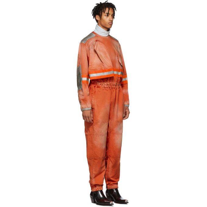 Calvin Klein 205W39NYC Orange Fireman Reverse Zip Jumpsuit Calvin Klein  205W39NYC