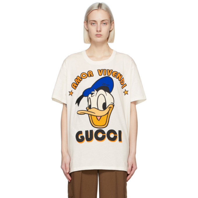 Apply Wednesday Learning Gucci Off-White Disney Edition Amor Donald Duck T-Shirt Gucci