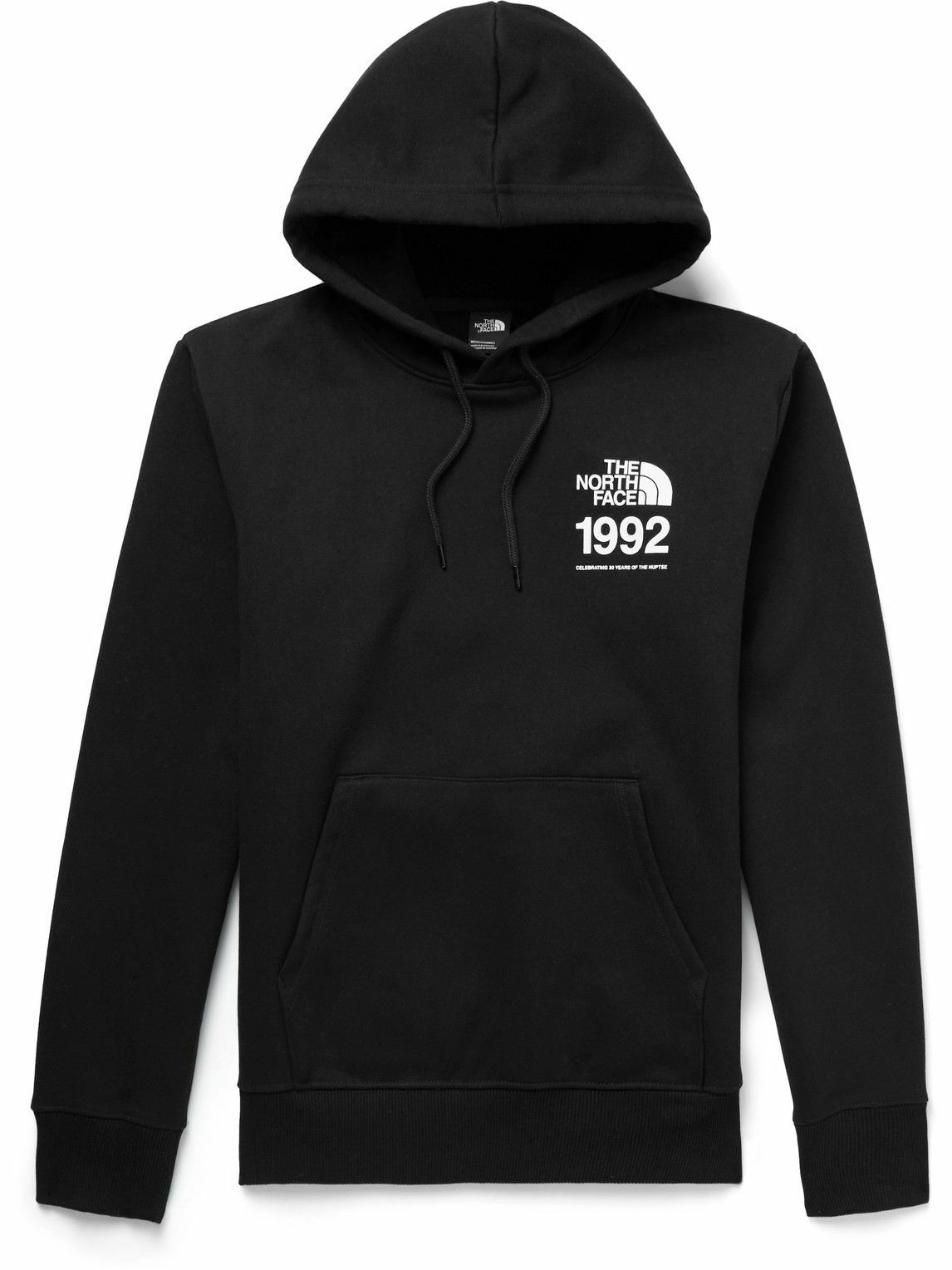 The North Face - Printed Cotton-Blend Jersey Hoodie - Black The North Face