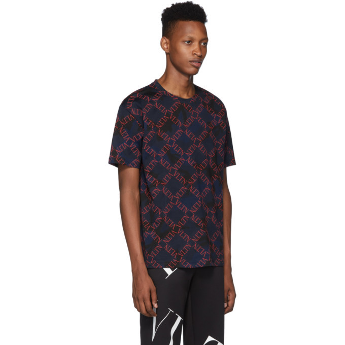 valentino grid t shirt