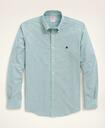 Brooks Brothers Men's Stretch Madison Relaxed-Fit Sport Shirt, Non-Iron Oxford Button Down Collar | Teal
