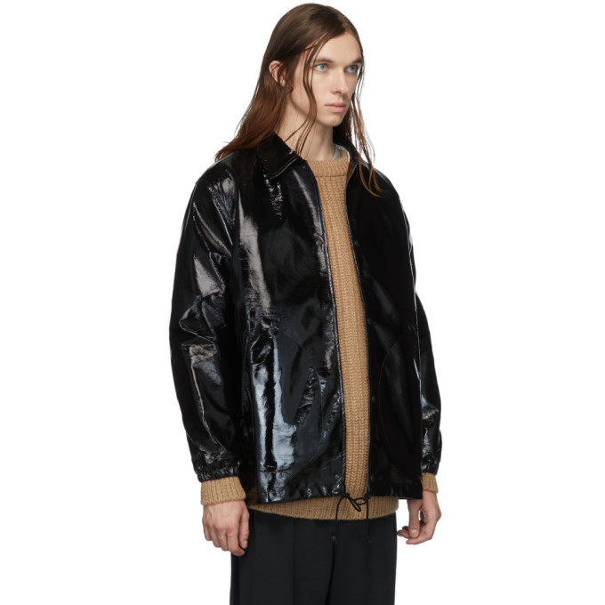 Needles Black Faux-Leather Coach Jacket Needles