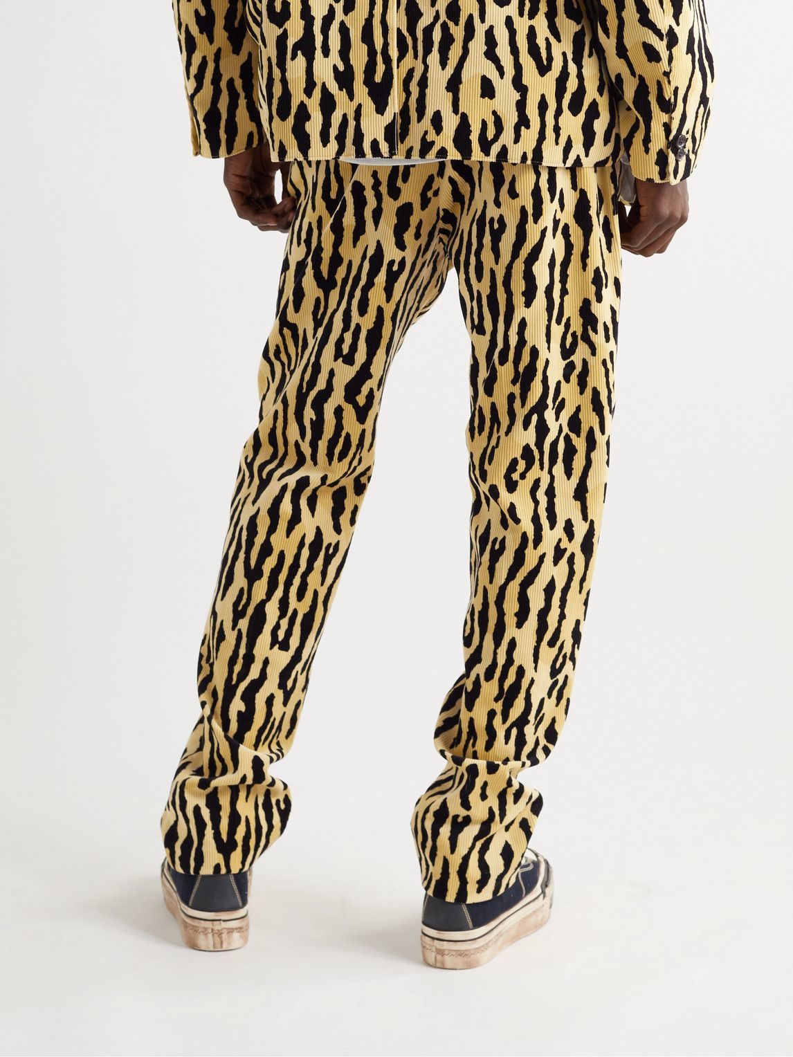 Wacko Maria - Tapered Pleated Leopard-Print Cotton-Corduroy Suit 