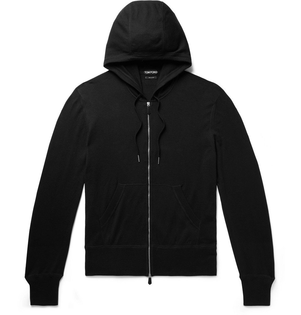 TOM FORD SlimFit Cotton, Silk and CashmereBlend ZipUp Hoodie