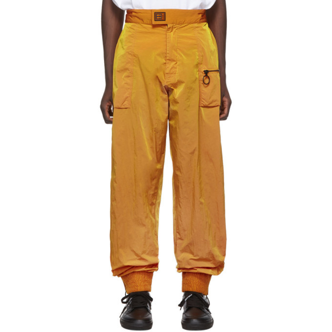 off white orange pants
