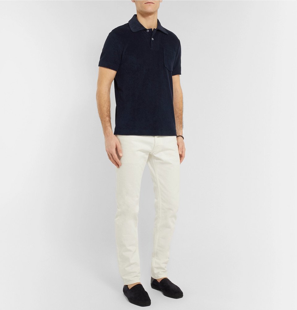 TOM FORD - Cotton-Terry Polo Shirt - Navy TOM FORD