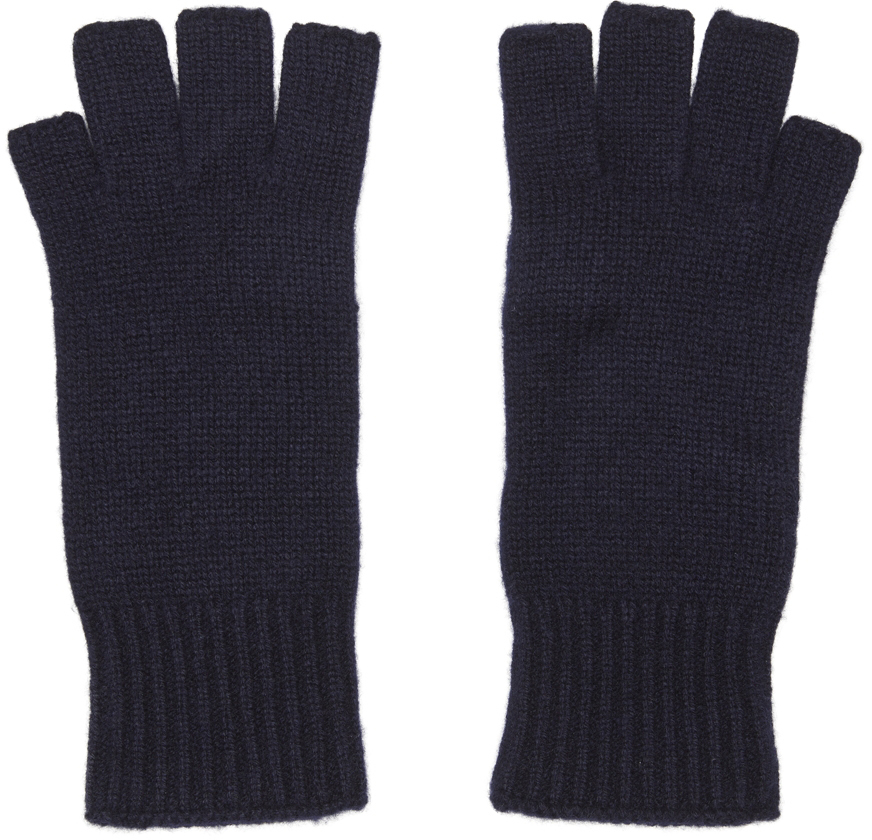 Khaite Navy Kai Fingerless Gloves Khaite
